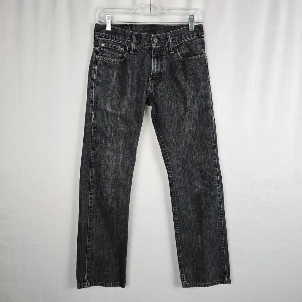 Levi's 514 Straight Jeans Men's 28 x 27 (tag 29 x 30) Charcoal Wash Fade
